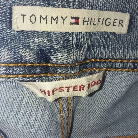 Tommy Hilfiger blue jeans hipster bootcut women's size 12 button waist snap flap - Picture 14 of 16